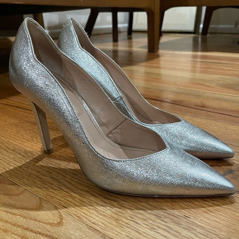 A.Soliani silver 4” Pumps size 38/7.5